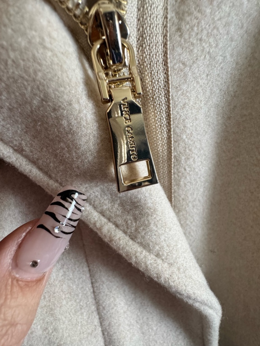 #390-NWT-Vince Camuto Cream Collar Pea Coat Size Large - Picture 3 of 5
